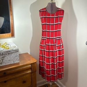Nanako Crinkle Fabric Sleeveless Plaid Dress OS